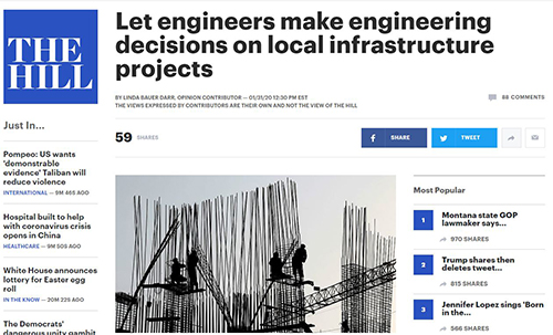 ACEC's Darr Urges Congress to Let Engineers Make Engineering Decisions on Local Infrastructure Projects