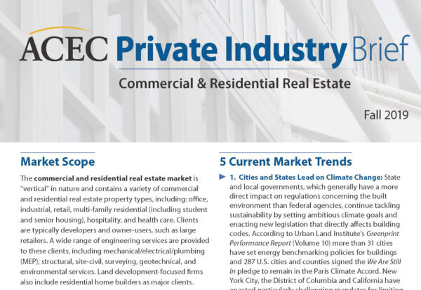Commerical And Residential Real Estate Private Industry Brief Fall 2019 Cover