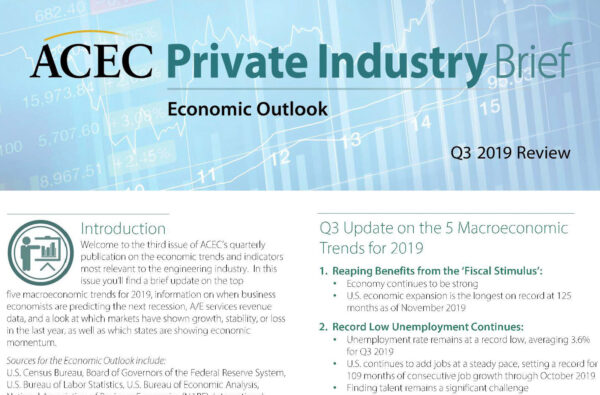Economic Outlook Private Industry Brief Q3 2019-ACEC Cover