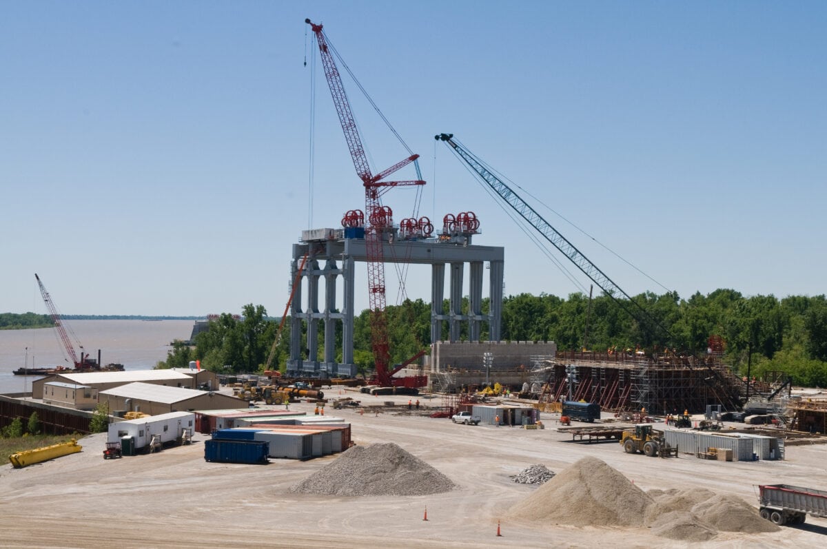 Construction site, Olmsted Dam & Locks, Olmsted, Illinois