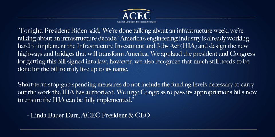 ACEC Statement on the State of the Union Address