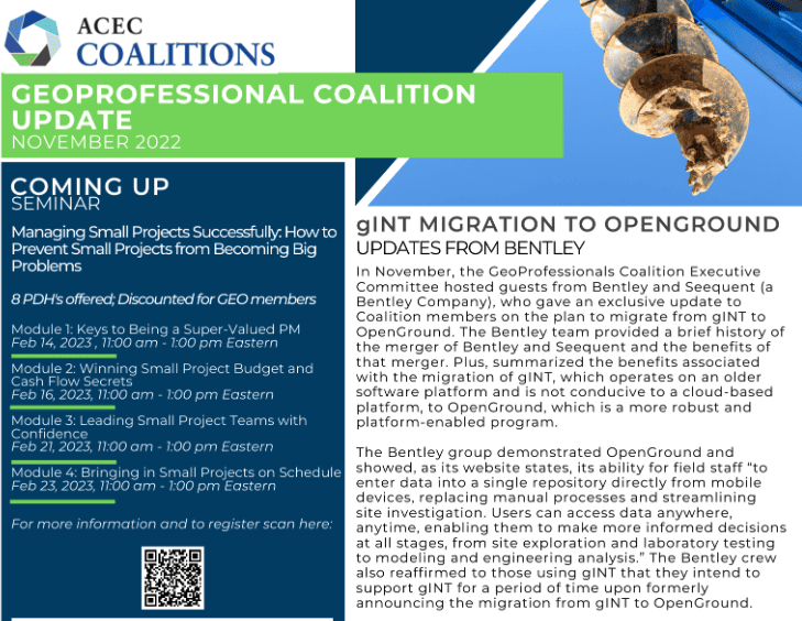 Geoprofessional Coalition Update