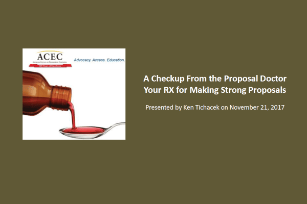 A checkup from the proposal doctor your RX for making strong proposal