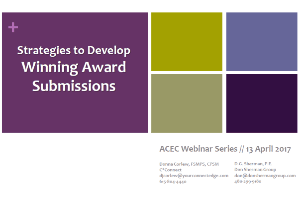 Strategies to Develop Winning Awards Submissions