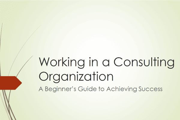 Working in a Consulting Organization: A Beginner's Guide to Achieving Success