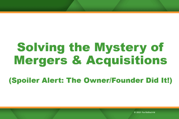 Solving the Mystery of Mergers & Acquisitions