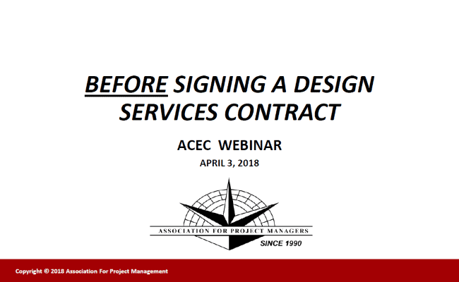 Before signing a design services contract