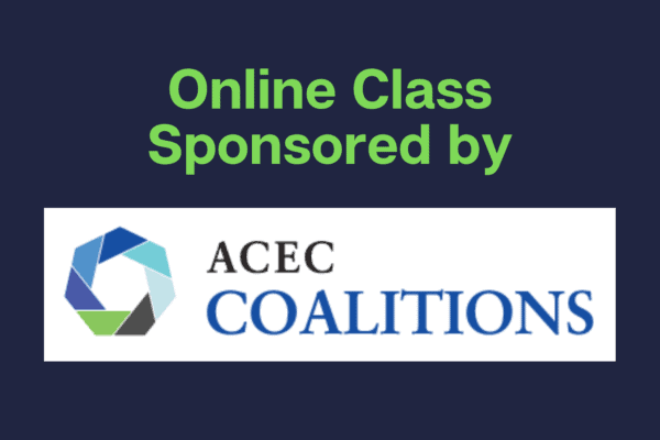 online class sponsored by ACEC coalitions