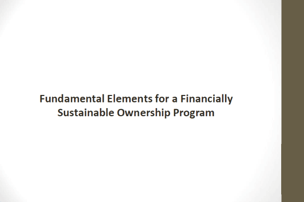 Fundamental Elements for a Financially Sustainable Ownership Program