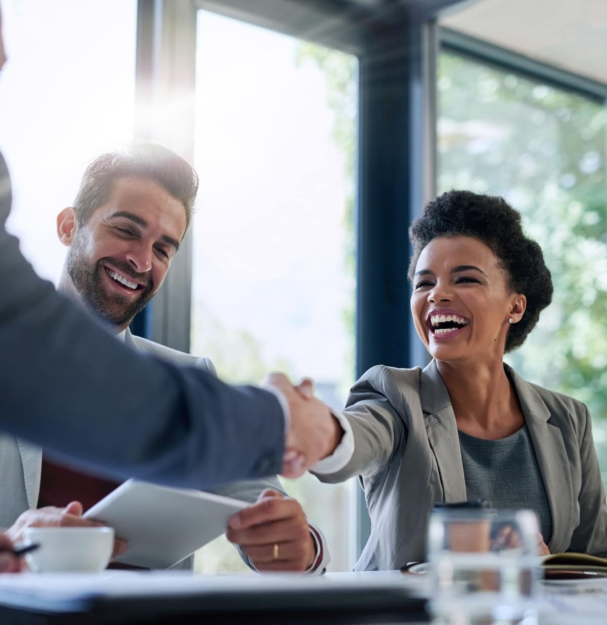 corporate people having a handshake
