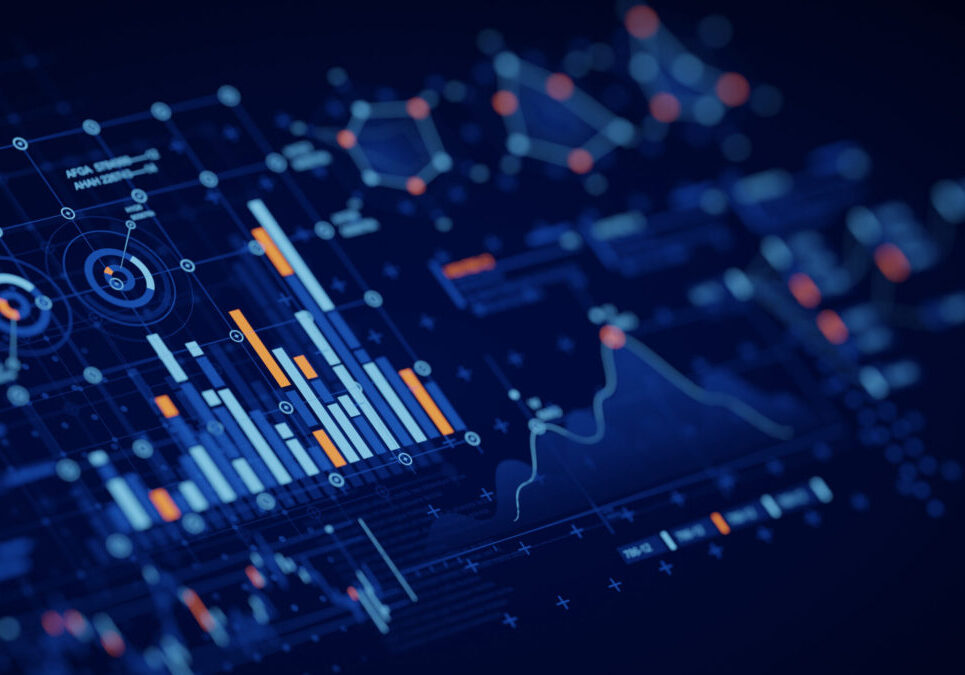 Financial data document graph chart report statistic marketing research development  planning management strategy analysis accounting. Financial business technology hologram concept. 3d rendering.