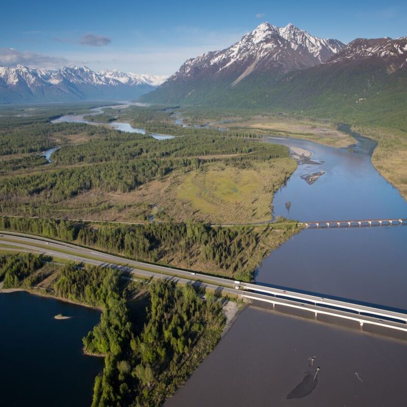 Alaska bridge and scenery