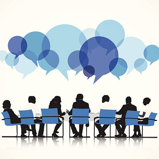 Vector of Group of People Discussing