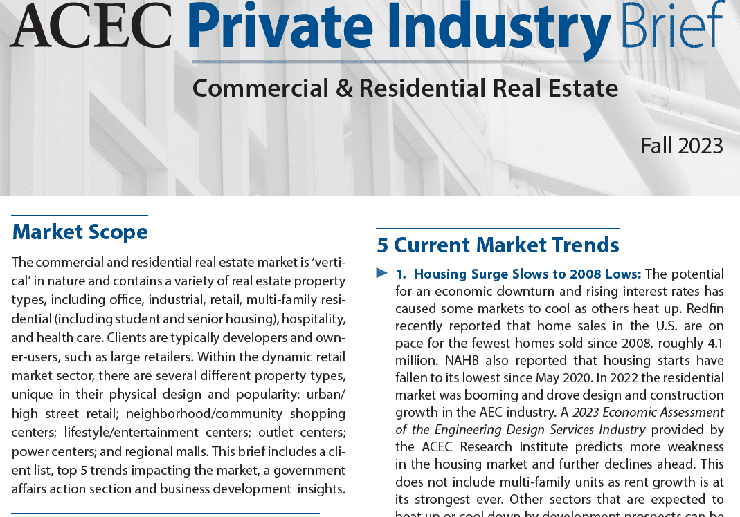 Private Industry Brief Commercial and Residential Fall 2023