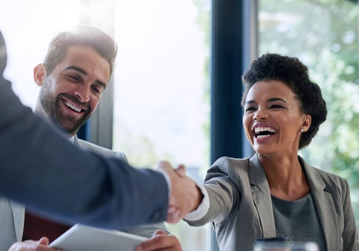 corporate people having a handshake