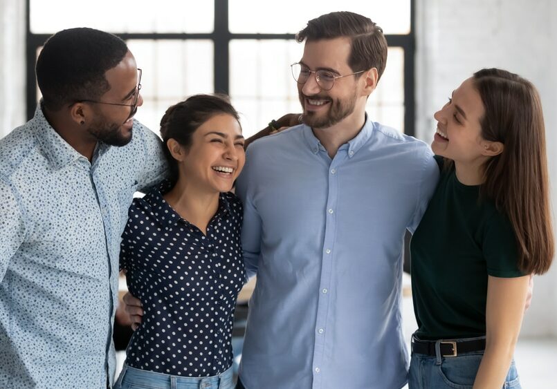 group of young business people