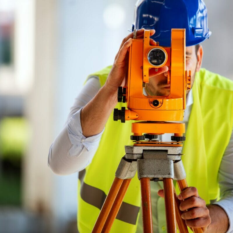 Picture of man construction engineer working on building site