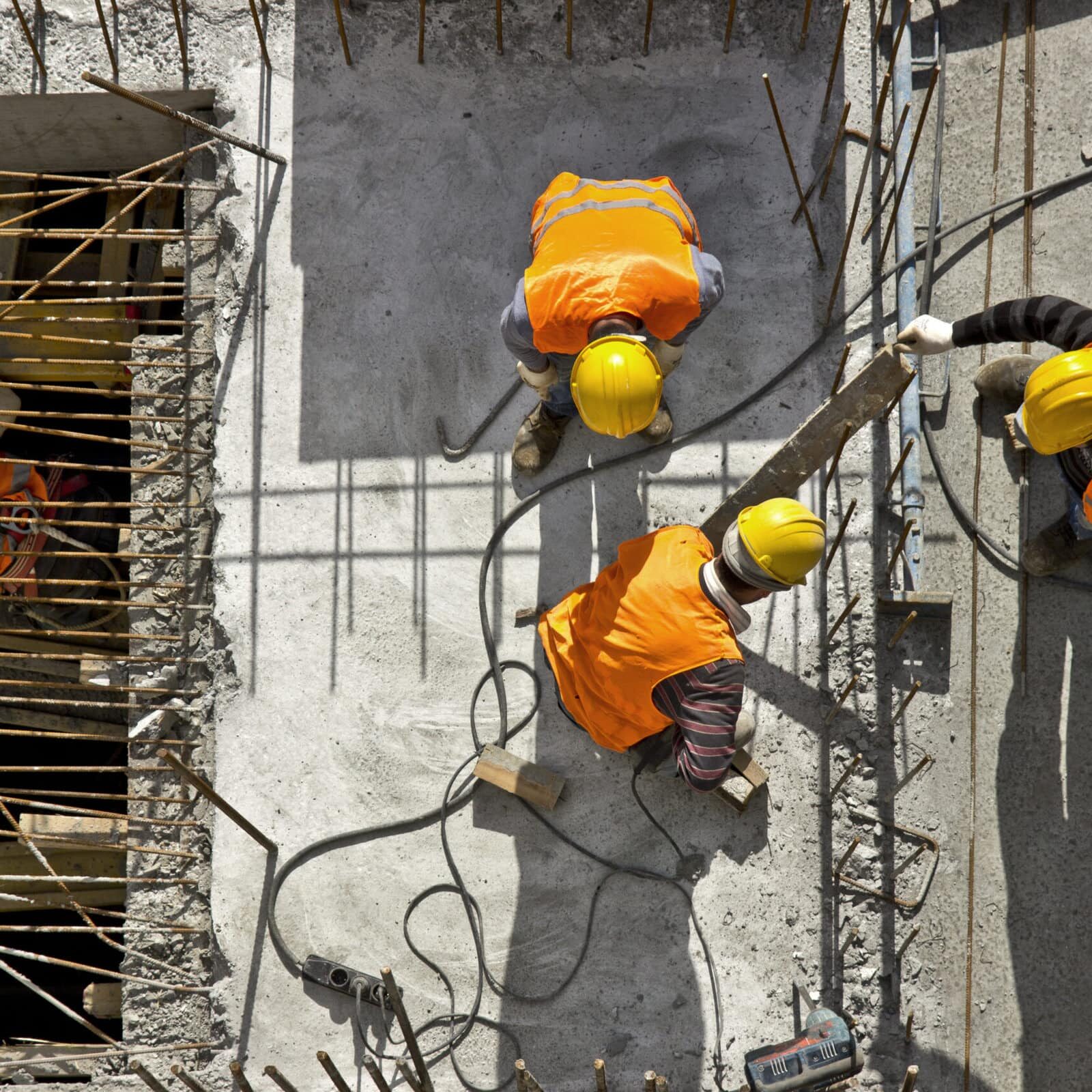 Construction,Site,Workers,-,Aerial,-,Top,View